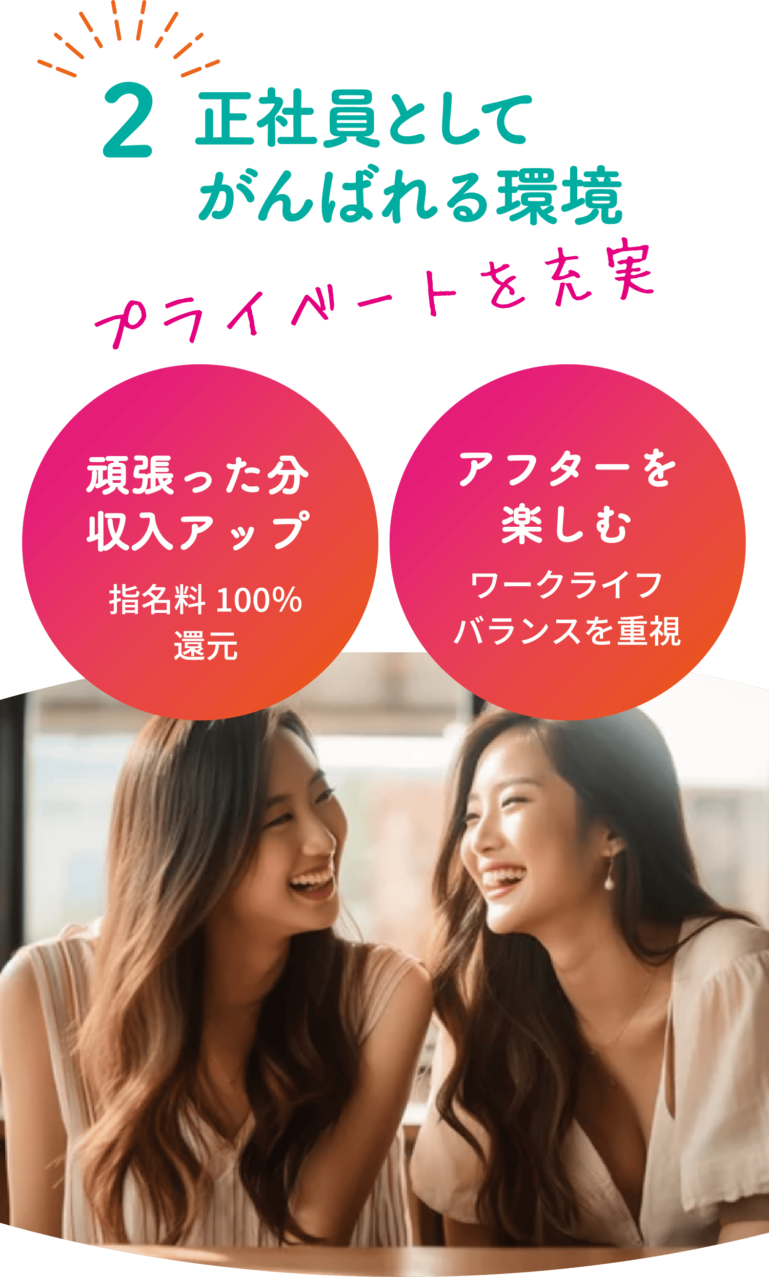 正社員としてがんばれる環境